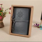 MR Denizci Pusula Baskılı Deri Defter 15x10 Cm Ebat Cep Boy Not Defteri Hediye Özel Tasarım