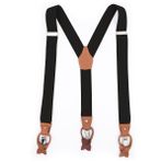 Mr.Fashion Erkek genişletilmiş 6-klip düğmesi yetişkin jartiyer pantolon takım elbise şort jartiyer ile kahverengi rahat jartiyer, Siyah, Tek Beden