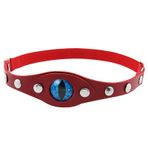Mr.Fashion Goth Punk Demon Eyes Uyluk Jartiyer - Kadın çorap klipsli ayarlanabilir bacak jartiyer klipsi Cadılar Bayramı Cosplay (Jartiyer kemeri) + mavi gözlü)