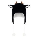 Mr.Fashion Kış kadın el işi sevimli kazak şapka kar şapka noel peluş boynuz şapka Bonnet Bonnet Earmuffs 2 pom pom, Siyah, Tek Beden