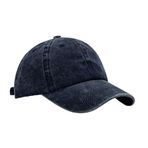 Mr.Fashion Klasik Unisex softtop Yıkanmış Vintage Şapka Kavisli Ağız Eşleşen Öğrenci Günlük Açık Hava Beyzbol Şapkası, Lacivert, Tek Beden