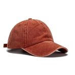 Mr.Fashion Klasik Unisex softtop Yıkanmış Vintage Şapka Kavisli Ağız Eşleşen Öğrenci Günlük Açık Hava Beyzbol Şapkası, Turuncu Kırmızı, Tek Beden