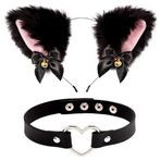 Mr.Fashion Kürklü şaşırtıcı kedi Cosplay kostümü - Cadılar Bayramı kedi kulak kafa bandı, kedi pençe eldivenleri ve kedi kuyruğu aksesuarları (4'lü set iki parça)