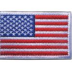 Mr.Fashion Kuzey Amerika Bayrağı Nakış Yaması - 8 x 5 cm Ceketler, Yelekler ve Sırt Çantaları için Taktik Karabina Toka Rozet (Amerikan-Beyaz)