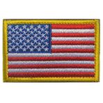 Mr.Fashion Kuzey Amerika Bayrağı Nakış Yaması - 8 x 5 cm Ceketler, Yelekler ve Sırt Çantaları için Taktik Karabina Toka Rozet (Amerikan -Sarı)