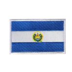 Mr.Fashion Kuzey Amerika Bayrağı Nakış Yaması - 8 x 5 cm Ceketler, Yelekler ve Sırt Çantaları için Taktik Karabina Toka Rozeti (El Salvador)