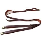 Mr.Fashion PU deri kayış erkekler ve kadınlar için yetişkinler için Dar 1.5cm çapraz 4 klip kot tulum resmi askı kemer, Kahve, One Size