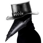 Mr.Fashion Steampunk temalı parti maskesi: Plague Beak Ball Mask başlığı, Cadılar Bayramı ve Paskalya için benzersiz parti başlığı. (PBM007BK)