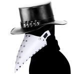 Mr.Fashion Steampunk temalı parti maskesi: Plague Beak Ball Mask başlığı, Cadılar Bayramı ve Paskalya için benzersiz parti başlığı. (PBM007WT)