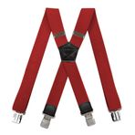 Mr.Fashion Üniseks yetişkin 4 klipsli jartiyer, 3.8CM X mısır tanesi elastik jartiyer, hepsi bir arada gömlek kot tulumları süslüyor, Büyük Kırmızı, Tek Beden