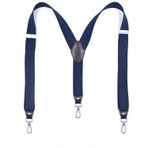 Mr.Fashion Yetişkin erkek üçlü klipsli toka jartiyer unisex elastik elastik pantolon jartiyer her gün herhangi bir kıyafetle uyumludur (lacivert), Lacivert, One Size