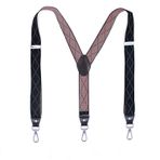Mr.Fashion Yetişkin erkek üçlü klipsli toka jartiyer unisex elastik elastik pantolon jartiyer her gün herhangi bir kıyafetle uyumludur, Siyah Alt Izgara, One Size