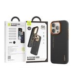 Mr. Gorilla iPhone 14 Pro Max Uyumlu Karbon Fiber Kılıf | MagSafe Uyumlu Turuncu Metal Detaylı Kılıf