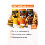 Mr Gurme Fast Food Sos Seti 3’lü (Cheddar + Buffalo + Barbekü)