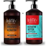 Mr İnfinity Infinity Saç Düzleştirici Keratin Bakımı 1000 ml + Keratin Botox Şampuanı Tuzsuz 1000 ml