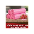 MR.NEJAT 50 ADET ÇİLEK KOKULU BÜYÜK BOY BÜZGÜLÜ ÇÖP TORBASI 65X70 5X10