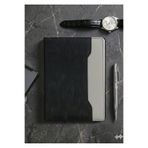 Mr.Notebook Kişiye Özel İsim Yazılı Çift Dokulu Cepli Siyah Termo Deri Defter - A5 Premium Tarihsiz Ajanda