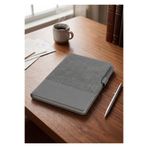 Mr.Notebook Kişiye Özel İsim Yazılı Çift Dokulu Füme Termo Deri Defter - Kalemlikli A5 Premium Tarihsiz Ajanda