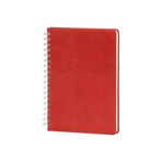 Mr.Notebook Kişiye Özel İsim Yazılı Kırmızı Termo Deri Defter - Spiralli Kareli Büyük Boy Ajanda (17x24cm)
