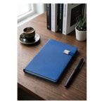 Mr.Notebook Kişiye Özel İsim Yazılı Metal Tokalı Lacivert Termo Deri Defter - Kalem Bölmeli Premium Tarihsiz Ajanda