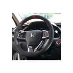 M&R OTO KILIF AKSESUAR Honda Civic Fc5 Kırmızı Yüzüklü Nubuk Alcantara Deri Direksiyon Kılıfı