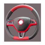 M&R Otokilif Aksesuar Skoda_oktavia-Fabia Süper B ve Tüm Serisi Için _çift Renk Dikmeli Deri_direksiyon_kılıfı
