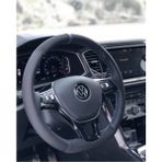 M&R Otokilif Aksesuar Volkswagen Jetta Araca Özel Mavi Yüzüklü Alcantara Noktalı Deri Orijinal Direksiyon Kaplama