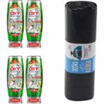 Mr. Oxy Maxima Elde Yıkama Bulaşık Deterjanı Elma Kokulu 650 ml * 4 Adet ( Oxy Çöp Torbası 80*110 Hediyeli ) - 2,6 lt