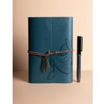 MR SHOPPİNG Deri Kraft Kağıtlı Defter ve Kalem Seti Hediye Seti Özel Tasarım (Turkuaz)