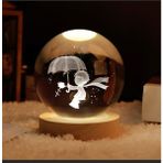 MR Shopping Mr Çocuklar Için 3D Kristal Cam Küre, Ahşap Soketli Gece Lambası,led, Gece Lambası,harika Bir Hediye Hediyelik Masa Lambası - KÜÇÜK PRENS A - Renkli