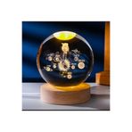 mr shopping MR Çocuklar Için 3D Kristal Cam Küre, Ahşap Soketli Gece Lambası,Led, Gece Lambası,Harika bir hediye