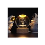 mr shopping MR Harika bir hediye 3D Kristal Cam Küre, Ahşap Soketli Gece Lambası,Led,Masaüst Dekoratif Hediyelik