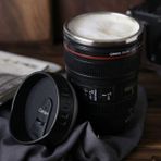 MR Shopping Mr Kamera Lens Görünümlü Objektif Paslanmaz Çelik Uzun Süre Sıcak/soğuk Muhafaza 330 ml Çelik Termos Kupa - Siyah