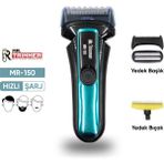 Mr.trimmer MR-150 Şarjlı Yedek Başlıklı Sakal Tıraş Makinesi Erkek Kişisel Bakım - Mavi