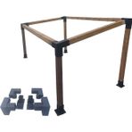 Mrc Ahşap Kamelya Çardak Pergola 8x8 cm 15 derece eğimli Montaj Aparatı Seti Demir Bağlantı Braket Pergole Bungalov Bahçe Ev Çadır kiti