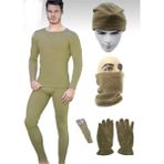 Mrc Tactical Askeri Termal Nano Haki Içlik Takımı - Polar Bere Boyunluk Eldiven Çorap Seti - Bedelli Malzemeleri - XL