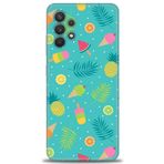 MRCİLETİSİM Kılıf HD Baskılı Kılıf Dondurma ve Yapraklar Samsung Galaxy A32 ile uyumlu