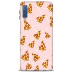 MRCİLETİSİM Kılıf HD Baskılı Kılıf Pizza Dilimleri Samsung Galaxy A7 2018 ile uyumlu