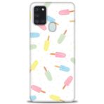 MRCİLETİSİM Kılıf HD Baskılı Kılıf Renkli Dondurmalar Samsung Galaxy A21S ile uyumlu