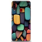 MRCİLETİSİM Kılıf HD Baskılı Kılıf Renkli Taşlar Samsung Galaxy A20S ile uyumlu