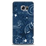 MRCİLETİSİM (mrc-15325) Tam Ekran Koruyucu Kılıf HD Baskılı Kılıf Notalar ve Kalpler Mavi Samsung Galaxy Note 5 ile uyumlu