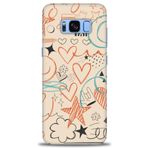 MRCİLETİSİM (mrc-26692) Tam Ekran Koruyucu Kılıf HD Baskılı Kılıf Notalar Turuncu Samsung Galaxy S8 Plus ile uyumlu