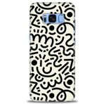 MRCİLETİSİM (mrc-26702) Tam Ekran Koruyucu Kılıf HD Baskılı Kılıf Siyah Beyaz Samsung Galaxy S8 Plus ile uyumlu
