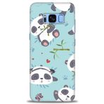 MRCİLETİSİM (mrc-26703) Tam Ekran Koruyucu Kılıf HD Baskılı Kılıf Pandalar Samsung Galaxy S8 Plus ile uyumlu