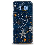 MRCİLETİSİM (mrc-26714) Tam Ekran Koruyucu Kılıf HD Baskılı Kılıf Notalar ve Kalpler Samsung Galaxy S8 Plus ile uyumlu