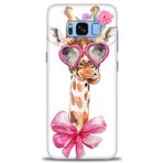 MRCİLETİSİM (mrc-26734) Tam Ekran Koruyucu Kılıf HD Baskılı Kılıf Gözlüklü Zürafa Samsung Galaxy S8 Plus ile uyumlu