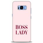 MRCİLETİSİM (mrc-26747) Tam Ekran Koruyucu Kılıf HD Baskılı Kılıf Boss Lady Samsung Galaxy S8 Plus ile uyumlu