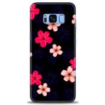 MRCİLETİSİM (mrc-26755) Tam Ekran Koruyucu Kılıf HD Baskılı Kılıf Pembe Mavi Çiçekler Samsung Galaxy S8 Plus ile uyumlu