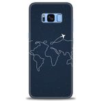 MRCİLETİSİM (mrc-26769) Tam Ekran Koruyucu Kılıf HD Baskılı Kılıf Uçak ve Dünya Samsung Galaxy S8 Plus ile uyumlu