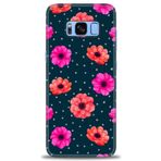 MRCİLETİSİM (mrc-26770) Tam Ekran Koruyucu Kılıf HD Baskılı Kılıf Puantiye ve Çiçekler Samsung Galaxy S8 Plus ile uyumlu